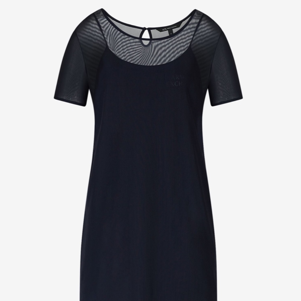 Short Sleeved Navy Blue Dress